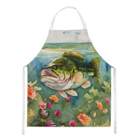 Largemouth Bass Apron Cooking Kitchen Server Baking Crafts Gardening for Adult Women Men, Unisex, Large, Multicolor