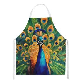 Peacock Apron Cooking Kitchen Server Baking Crafts Gardening for Adult Women Men, Unisex, Large, Multicolor