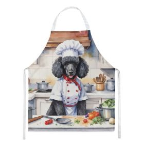 Black Poodle The Chef Apron Cooking Kitchen Server Baking Crafts Gardening for Adult Women Men, Unisex, Large, Multicolor