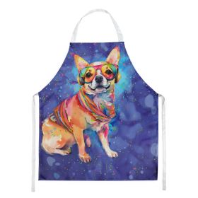 Chihuahua Hippie Dawg Apron Cooking Kitchen Server Baking Crafts Gardening for Adult Women Men, Unisex, Large, Multicolor (Default: Default)