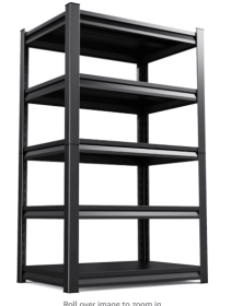 5-layer living room storage rack unit, 72" adjustable storage rack, 2000LBS metal storage rack for home use, suitable for kitchen, living room (size: 15.7" D*31.5" W*63" H)